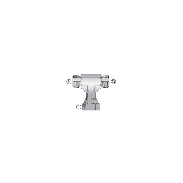 A404013 ORFS M _ ORFS M _ ORFS F_M Swivel Branch Tee